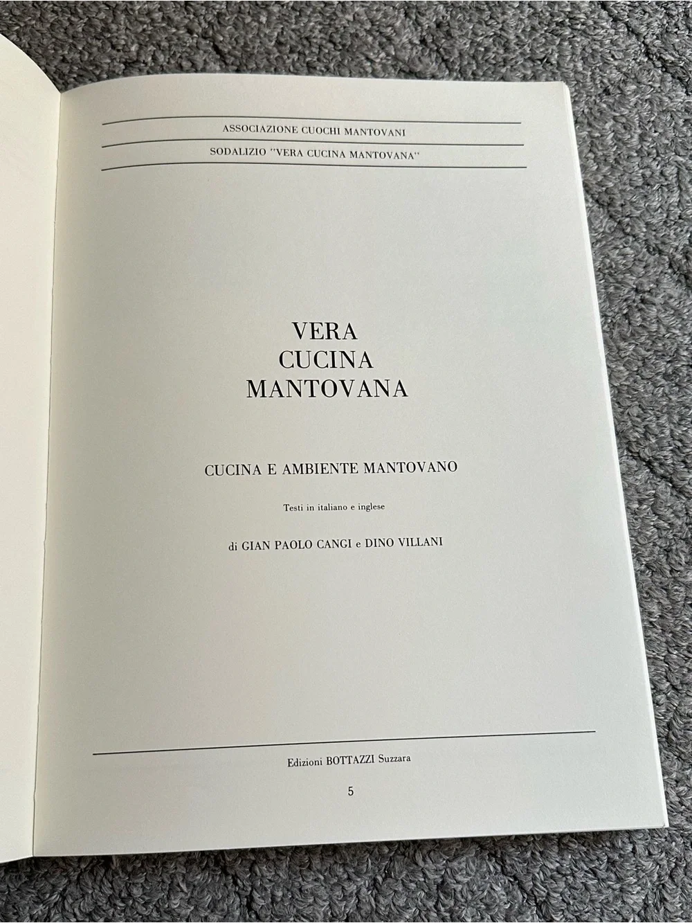 Vera Cucina Mantovana Ambiente Cookbook Recipes ITALIAN & ENGLISH Cangi Villani
